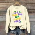 thumbnail image 2 of Baberdicy Mardi Gras 2024 It's A Good Day for Mardi Women's Letter Printed Crewneck Sweatshirts Long Sleeve Top Mardi Gras Shirts for women, 2 of 4