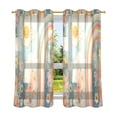 thumbnail image 6 of Yayeee Window Curtains Light Filtering 63"x52" Grommet Panel Pair Home Living Room Decor, Beige Rainbow Clouds, 6 of 7