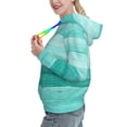thumbnail image 2 of Picia Teal Turquoise Pattern Casual Women's Hoodie, Hooded Sweatshirt with Kangaroo Pocket, Comfortable Pullover with Eye-catching Drawstrings-XX-Large, 2 of 7