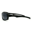 thumbnail image 3 of Xloop Mens Rectangle Warp Around Plastic Sport Sunglasses Shiny Black, 3 of 4