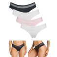 thumbnail image 1 of BeautyIn Womens Cotton Bikini Underwear Low Rise Thangas Panties 4 Pack, 1 of 7