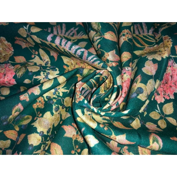 100% linen FLORAL digital print fabric 44" wide available in 2 colors green and aubergine purple [/1595915960]