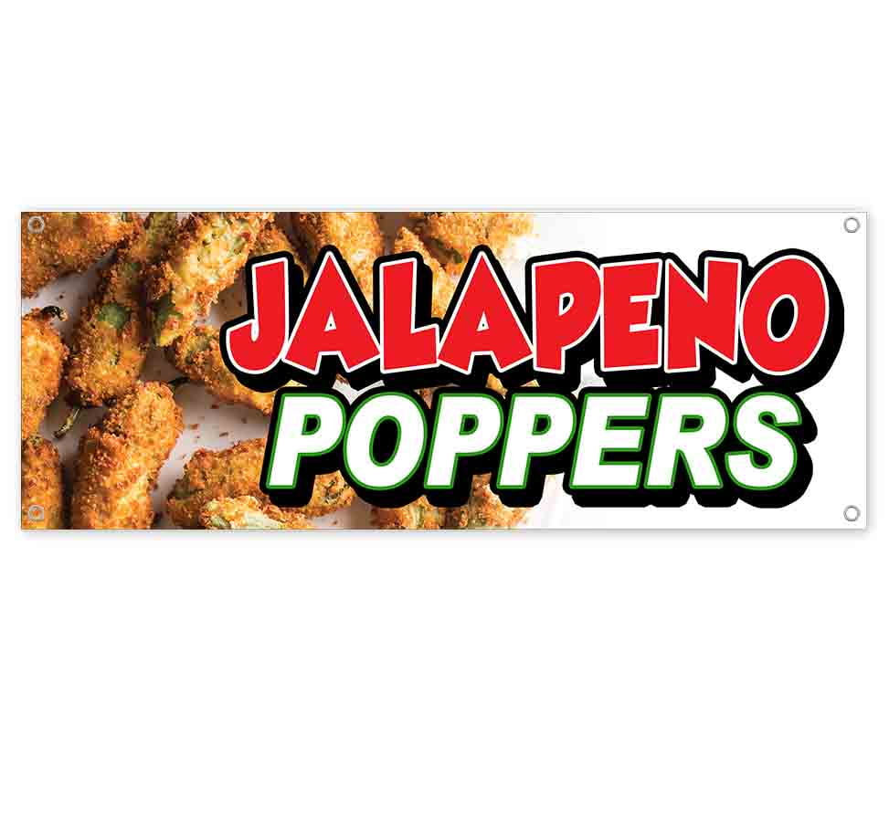 Jalapeno Poppers 13 oz Banner NonFabric HeavyDuty Vinyl Single