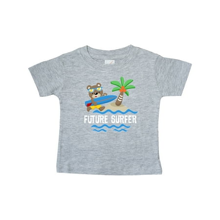

Inktastic Surfing Future Surfer Bear Gift Baby Boy or Baby Girl T-Shirt