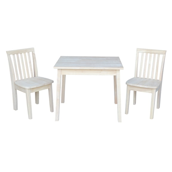 INC International Concepts Kids Table with Two Mission Chairs, Unfinished