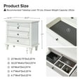 thumbnail image 2 of Tina's Home Farmhouse White Soild wood End Table with Charging Station, 3 Drawer Side Table with Pull-Out Tray for Living Room, Small Spaces, 2 of 7