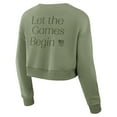 thumbnail image 3 of Women's-Fanatics  Olive Team USA Studio Tri-Blend Cropped Pullover Sweatshirt, 3 of 5