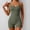 Army Green, variant on Laipiong Jumpsuits for Women Casual Summer Sleeveless Spaghetti Strap Solid Ribbed Rompers Stretchy Slim Fit Leggings Daily Wear Yoga Outfits