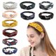 thumbnail image 3 of Moda mujeres niñas verano Bohemia bandas para el cabello diademas estampadas Vintage turbante cruzado vendaje Bandanas diademas accesorios para el cabello, 3 of 5