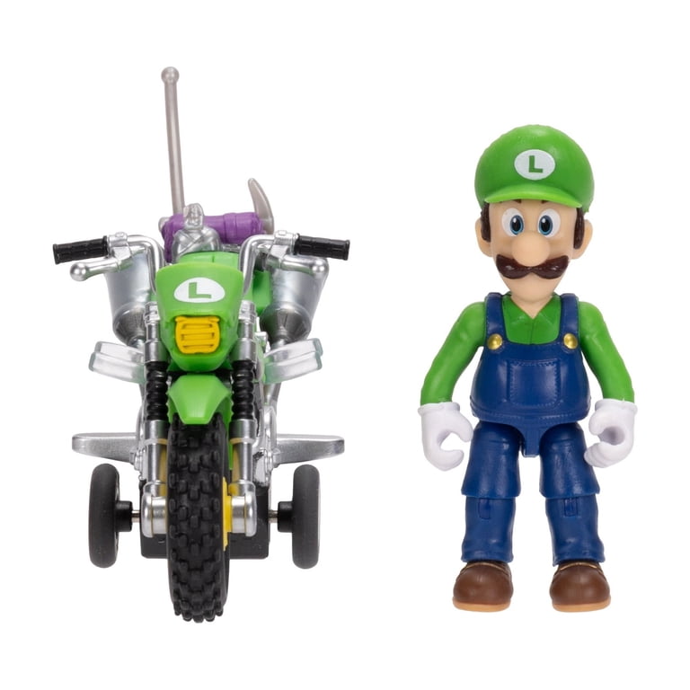 Super Mario Bros. Luigi Movie Figure with Pull-Back Motorcycle photo 3