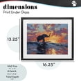 thumbnail image 3 of Sunset Surf Elephant Black Framed Print Under Glass, design by Ziwei Li, 3 of 10