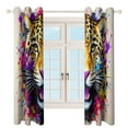thumbnail image 4 of Colorful Leopard Splash Art 2 Panels 3D Printing Pattern Curtain for Bedroom Living Room Kitchen Window Decoration Home, 4 of 6