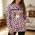 thumbnail image 2 of TGPMGRZ Pet Pouch Hoodie for Women with Kangaroo Pocket Cat Dog Carrier Hoodies Leopard Printed, 2 of 7