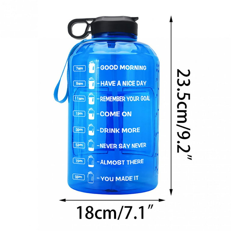 ZULU Goals 64oz Large Half Gallon Jug Water Bottle with Motivational Time  Marker, Covered Straw Spout and Carrying Handle, Perfect for Gym, Home, and