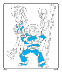 Toy Story 4 Main Characters Coloring Page - ColoringAll