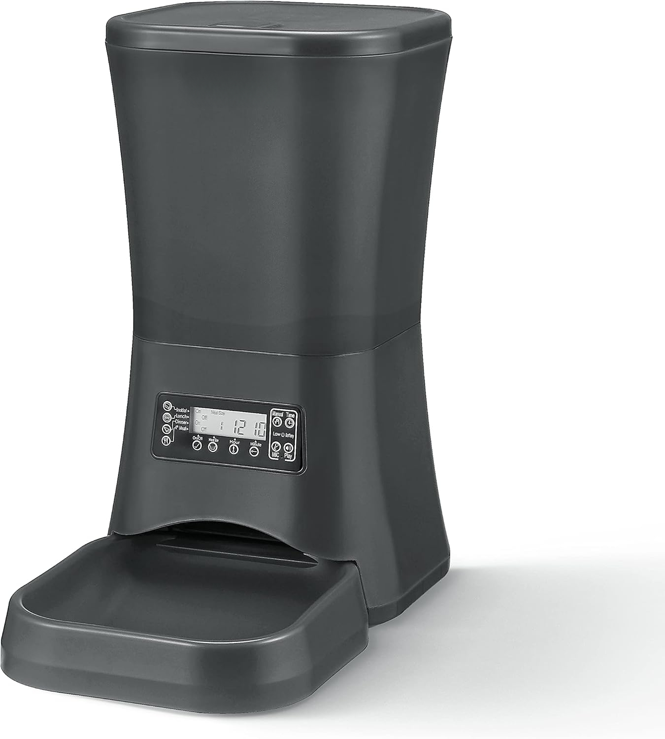 Extra Large 9L Automatic Dog Feeder, Timer-Controlled Pet Food Dispenser with Portion Control, Voice Recording, Battery & Plug-In Power for Large Dogs, Black