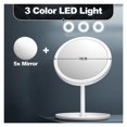 thumbnail image 2 of Makeup Mirror With 3 Color LED Light Desktop LED Makeup Mirror Lamp USB With Storage Table Cosmetic Mirror Rotating Makeup ,Widely Use, 2 of 6