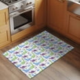 thumbnail image 4 of 2x3 Washable Entryway Rug, Dinosaur Non-Slip Area Rug for Front Door Kitchen Bathroom, Cartoon Green Blue Purple Animal Small Mountain Gray Plaid Indoor Floor Mat for Home Decor, 4 of 9