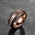 thumbnail image 4 of Man/Woman Ring Anniversary Ring Inlaid Cable and Antler 8mm Rose Gold Tungsten Carbide Send to relatives and friends Ring Fit Size 7-12, 4 of 4