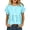 #0211-Sky Blue, variant on Womens Casual Tops Round Neck Short Sleeve Ruffle Raglan Shoulder Peplum Waist Plain Womens Casual Tops Relaxed Fit Everyday Wear Soft Basic Tees for Women