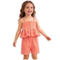 thumbnail image 5 of WRKEKC Girls Summer Outfits Plaid Gingham Colorful Sleeveless Halter Top and Matching Shorts Set for 0-6 Years, 5 of 8