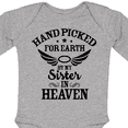 thumbnail image 4 of Inktastic Handpicked for Earth by My Sister in Heaven with Angel Wings Boys or Girls Long Sleeve Baby Bodysuit, 4 of 5
