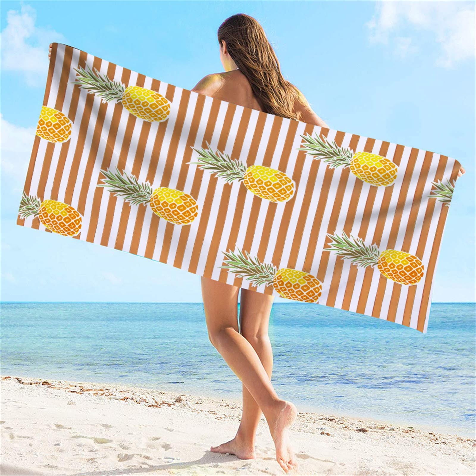 2Pcs Extra Large Microfibre Lightweight Beach Towel Sheet Travel Swimming Summer 