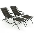 thumbnail image 1 of Costway 2 PCS Patio Folding Rattan Sling Lounge Chair Ottoman Rocking Footrests Armrest, 1 of 8