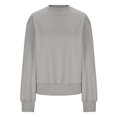 thumbnail image 6 of Scyoekwg Trendy Crewneck Sweatshirts Women Fall Loose Casual Long Sleeve Ladies Sweatshirt Solid Color Pullover Sweatshirts for Teen Girls(Dark Gray,XXL), 6 of 6