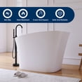 thumbnail image 4 of MEDUNJESS 51" Premium Freestanding Solid Surface Resin Stone Small Bathtub, Upgraded Modern Design Japanese Freestanding Tub with Pop-up Drain and Overflow, Matte White, 4 of 11