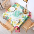 thumbnail image 3 of 42x42in(107x107cm) Square Tablecloth, Waterproof Polyester Table Cover, Wrinkle Resistant & Washable Fabric for Dining, Kitchen, Picnic, Daisy Flowers Print, 3 of 6