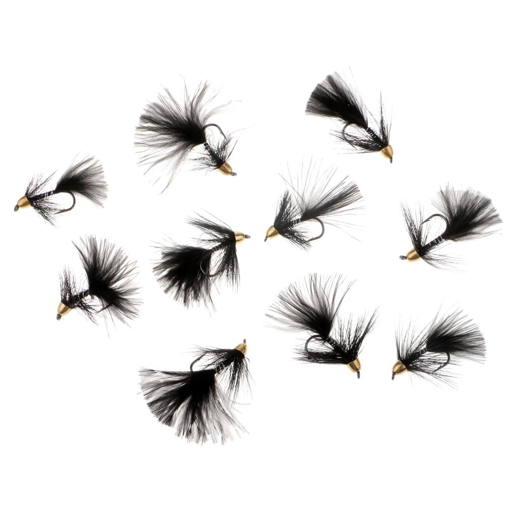 B Blesiya 10pcs 1.6 Orange Wooly Bugger Flies Bead Head Nymph Flies Insects Wet Flies with Artificial Feathers and Barbed Single Hook 