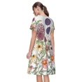 thumbnail image 2 of Bixox Robe d'Été à Manches Courtes pour Femmes Robe Ample Longueur Genou avec Poches-Jardin d'Automne, 2 of 7