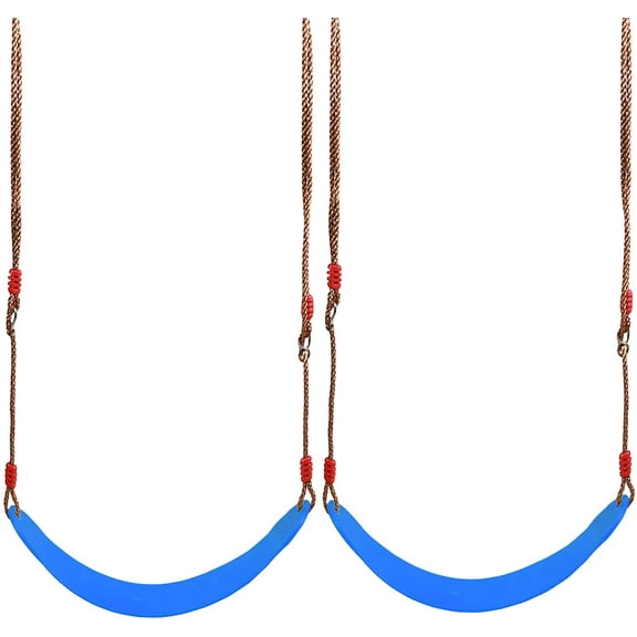 REDCAMP 2 Pcs Swing Seat for Kids Outdoor with 57-86" Rope, Kids Safety Playground Swing Seat Replacement, Belt Swing, Heavy Duty, Blue