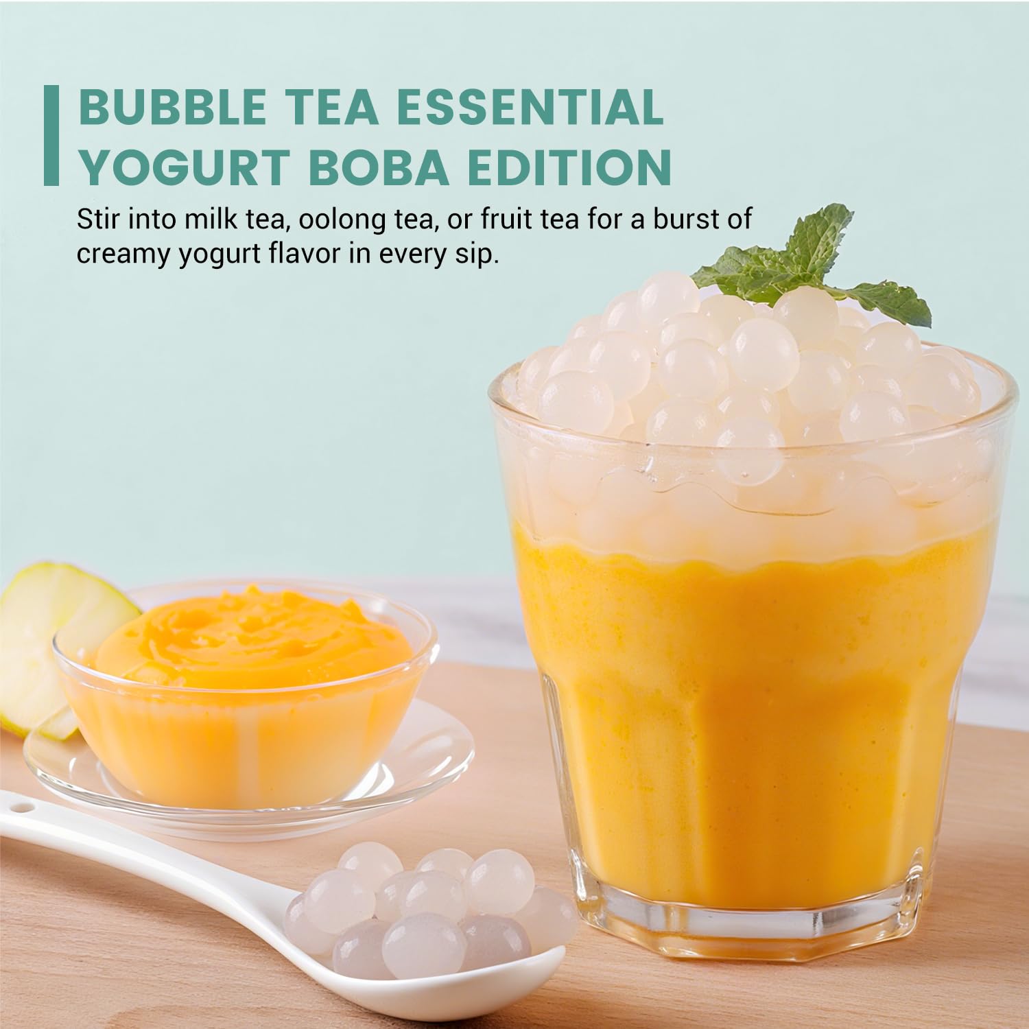 Soeos Yogurt Flavored Popping Boba, 6.6 lbs, Juicy, Chewy Fruit Balls for Boba Tea, Cocktails, Ice Cream, and Smoothies
