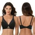 thumbnail image 3 of Curve Muse Women's Plus Size Unlined Minimizer Full Coverage Mesh Underwire Bra-2pack-Black,Lt Blue-34DD, 3 of 7