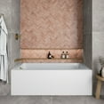 thumbnail image 2 of Streamline NAL-5600-BGL 66 in. x 32 in. Acrylic Left-Hand Drain Alcove Bathtub in Glossy White With External Drain in Brushed Gold, 2 of 10