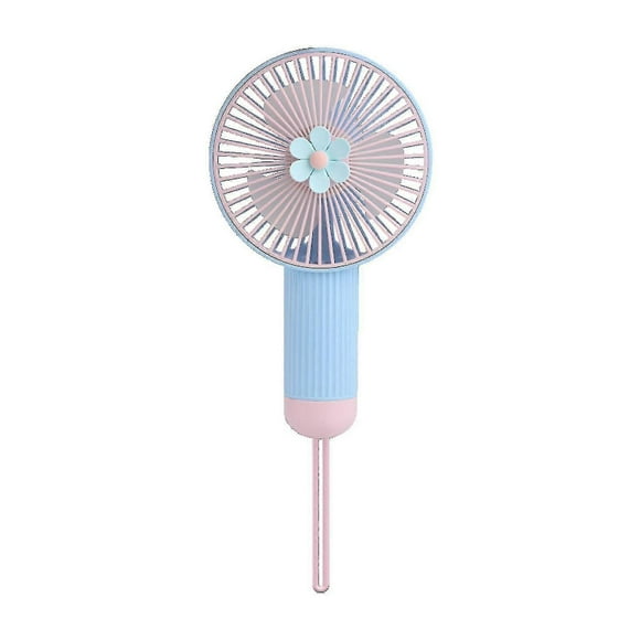 Smart Handheld Small Fan Cartoon Clear Small Flower 3 Usb Charging Student Gift Rope Small Fan