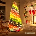thumbnail image 4 of Topbuy 7FT Artificial Hinged Christmas Tree Colorful Rainbow Full Fir Xmas Tree with 1213 Branch Tips, 4 of 10