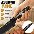thumbnail image 5 of Xanapon Knife Set, 7 Pieces Kitchen Knife Block Set, High Carbon German Stainless Steel, Dishwasher Safe Knives with Sharpener, Black, 5 of 9