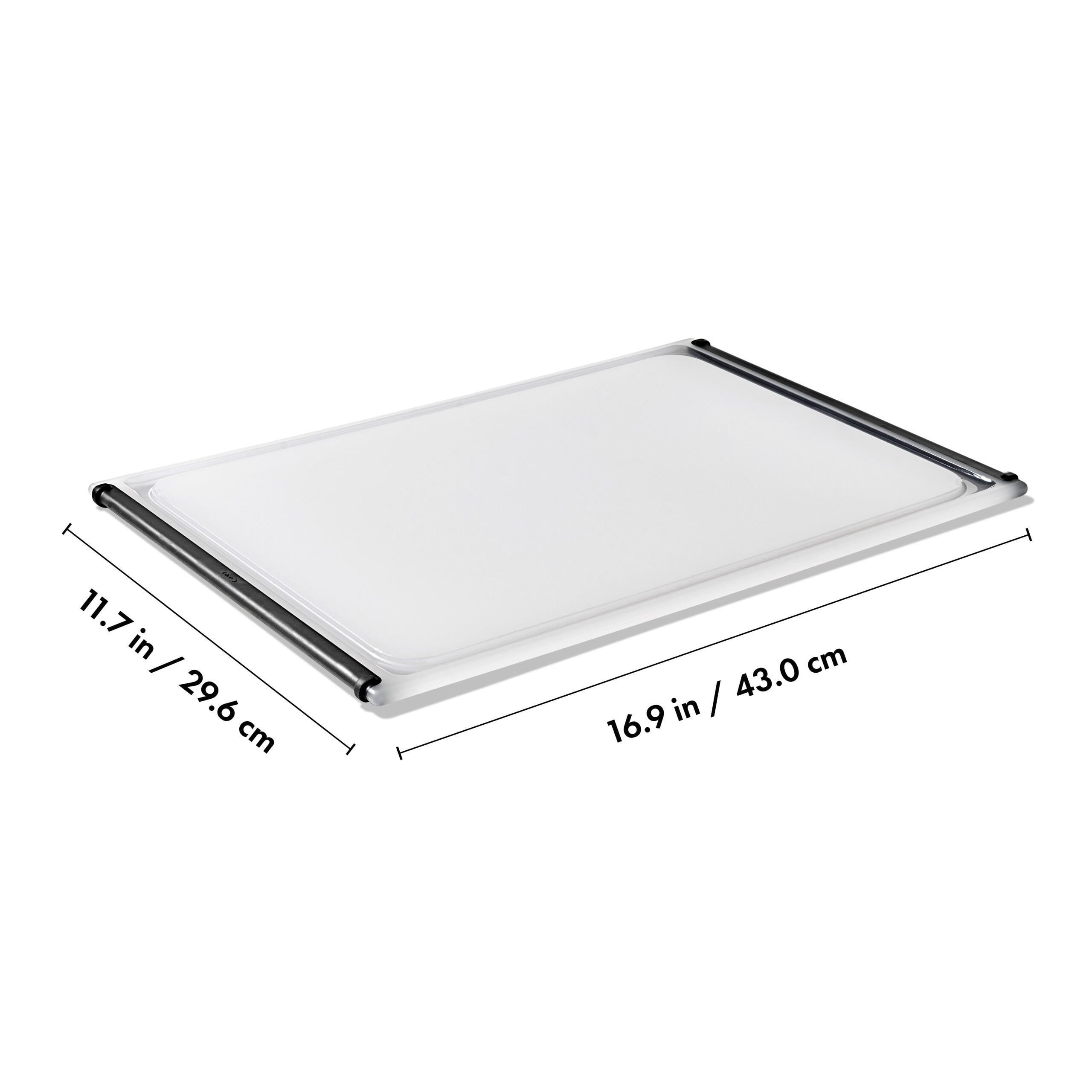 OXO Non-Slip Large Plastic Cutting Board with Juice Groove, Dishwasher Safe Kitchen Cutting Board for Meat, Vegetables & Family Meal Prep, 16.9 x 11.7 Inch