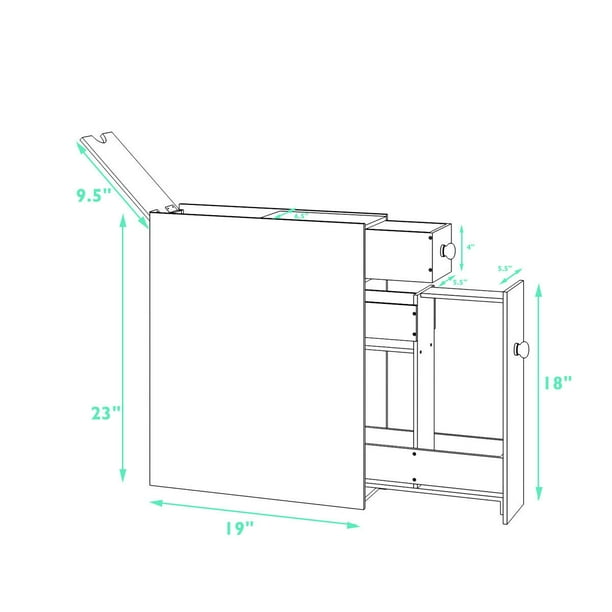 Narrow Wood Floor Bathroom Storage Cabinet Holder Organizer