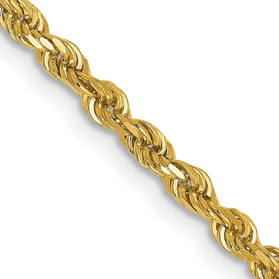 14K Yellow Gold Jbsp's 2.5mm Diamond-Cut Rope Chain (30 X 2.5) Made In Peru 7003-30