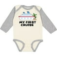 thumbnail image 3 of Inktastic My First Cruise with Cruise Ship and Palm Trees Boys or Girls Long Sleeve Baby Bodysuit, 3 of 5