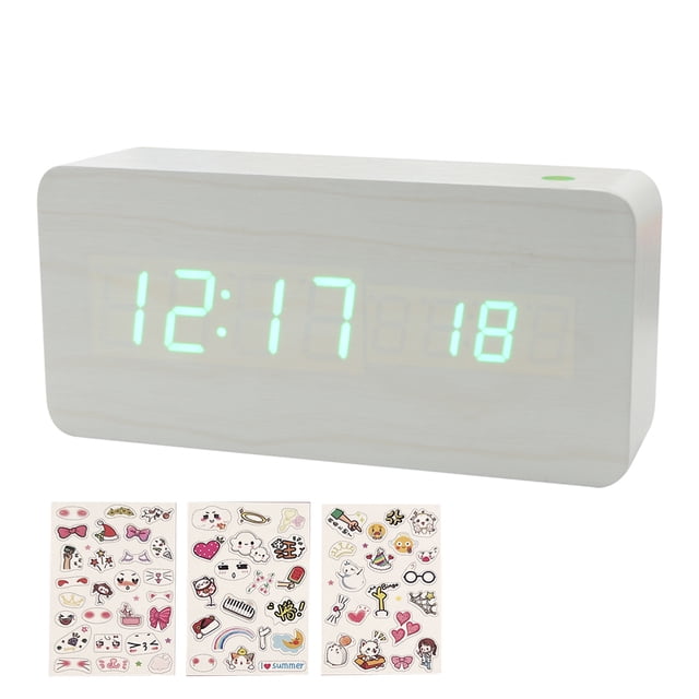 Amdohai Réveil Numérique en Bois 8 Niveaux de Luminosité Réglable Horloge Numérique avec