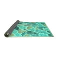 thumbnail image 2 of Ahgly Company Indoor Round Abstract Turquoise Blue Contemporary Area Rugs, 3' Round, 2 of 4