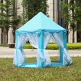 thumbnail image 4 of GoDecor Pongee Princess Castle Play House Outdoor Kids Play Tent Blue, 4 of 6