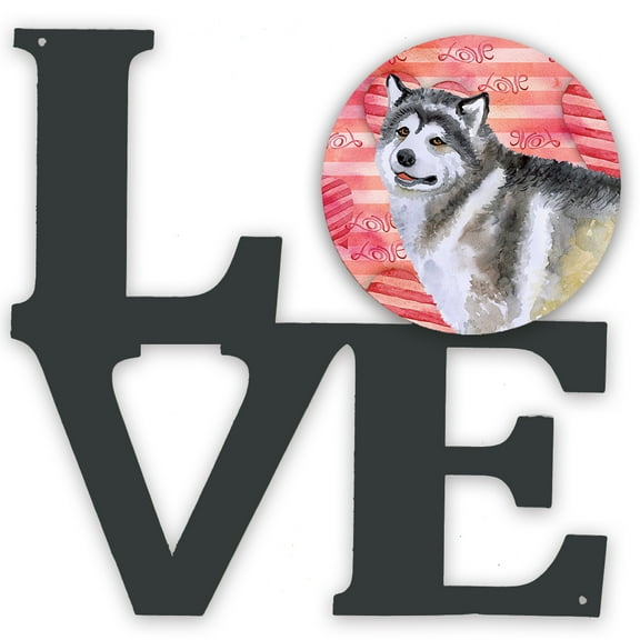 Alaskan Malamute Love Metal Wall Artwork LOVE Red