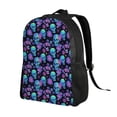 thumbnail image 2 of Honeii purple flower blue Skull Print Laptop Backpack for Work, College, Travel, Daily Backpacks for Men Women, Sport Rucksack,Computer Bag, 2 of 8