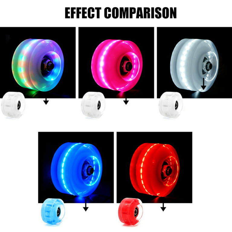 Cycle-Topshop 4Pcs Luminous Light Up Roller Skate Wheels With Bearings  Roller Skates Accessories New